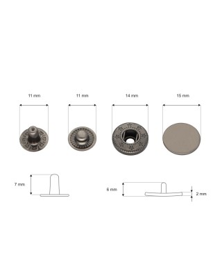 Napa nierdzewna alfa 15 mm czarny nikiel