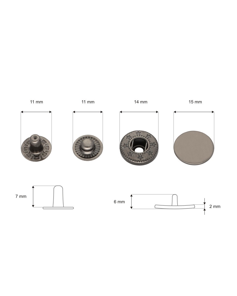 Napa nierdzewna alfa 15 mm czarny nikiel