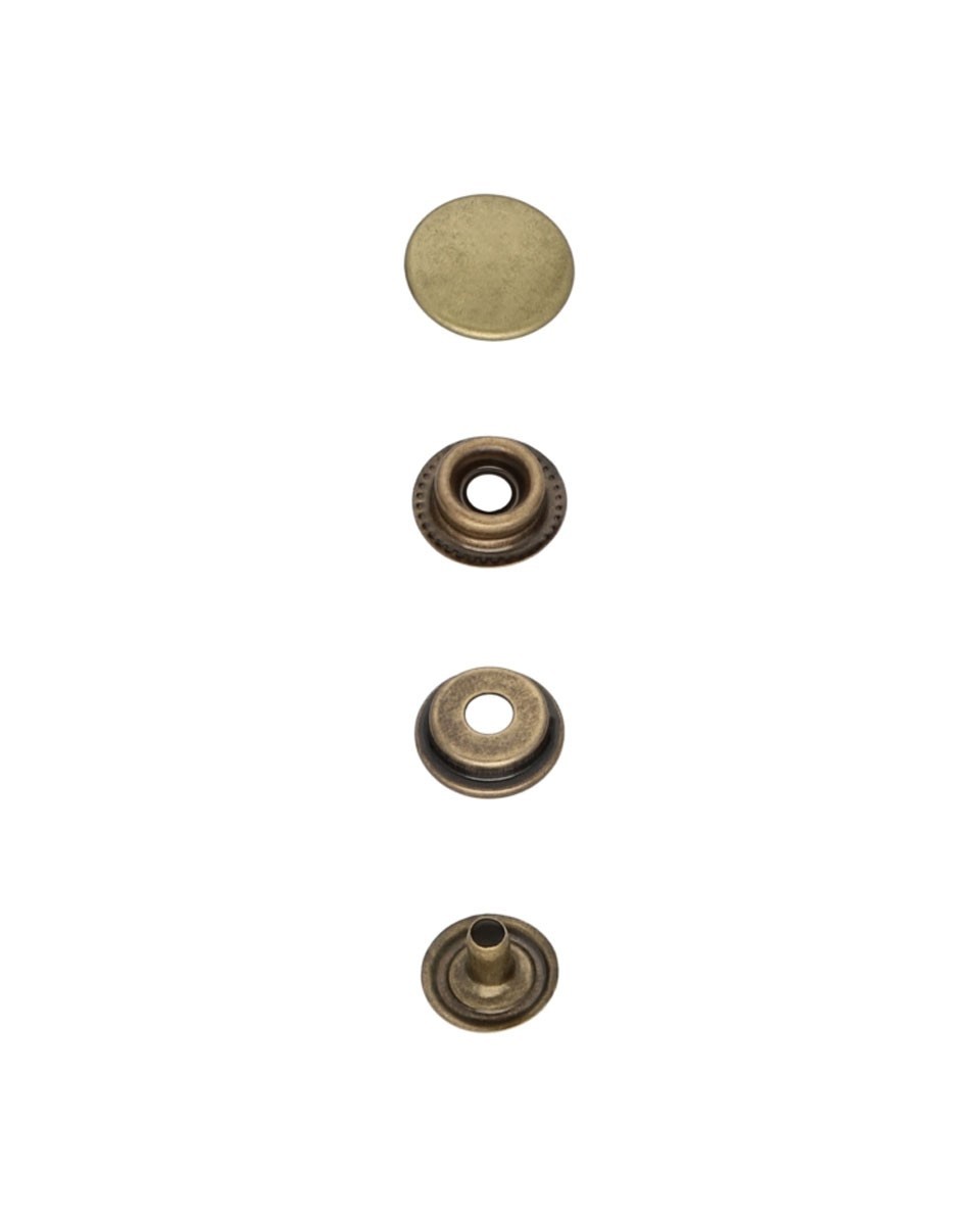 Metal snap fastener 15 mm old gold 720 pcs