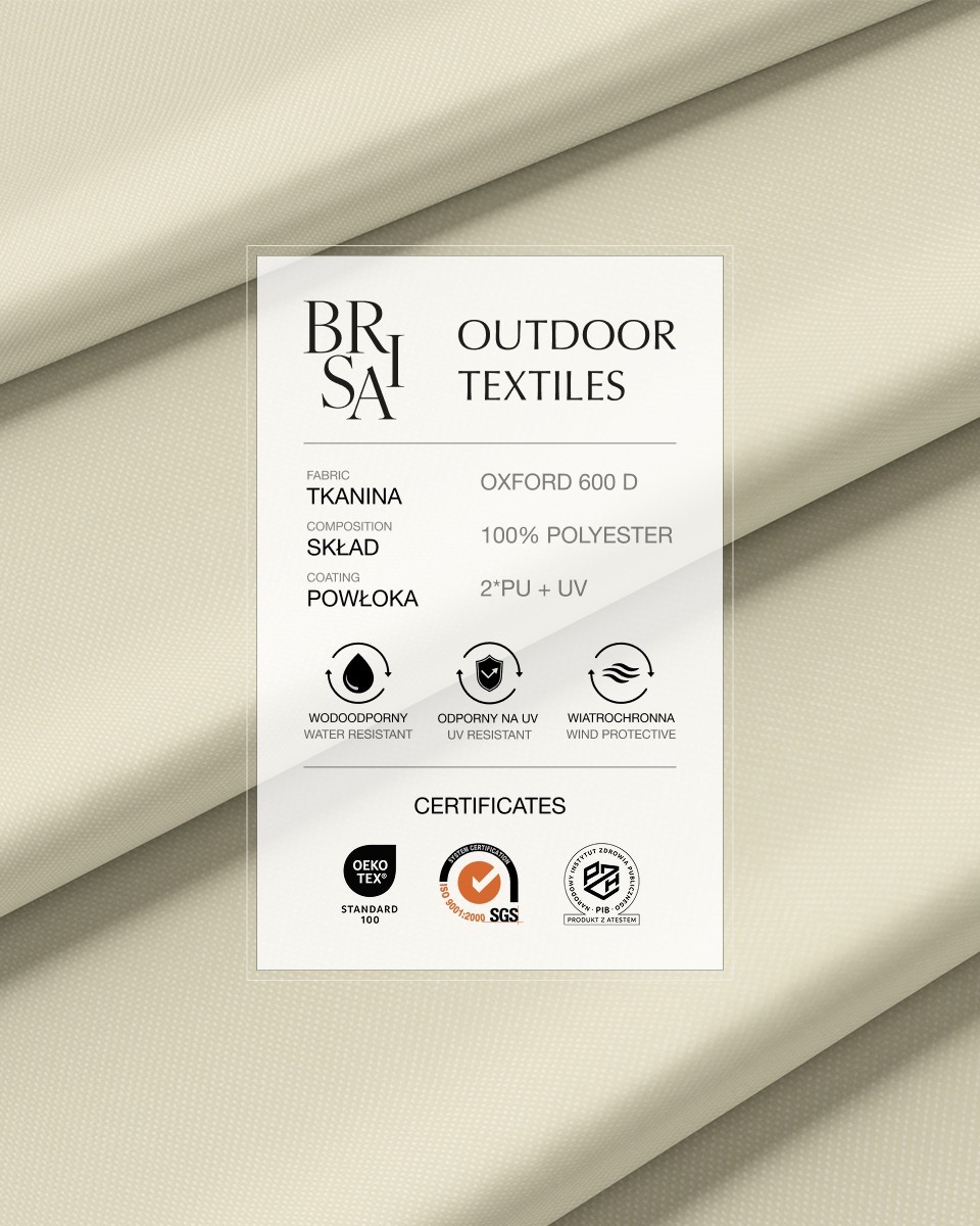 Polyester fabric Oxford 600d UV pu*2 waterproof (031) light beige 160 cm Polyester fabric Oxford 600d UV pu*2 waterproof (031) light beige 160 cm