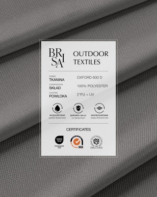 Polyester-stoff  Oxford 600d UV pu*2-beschichtet (134) Grau 160 cm