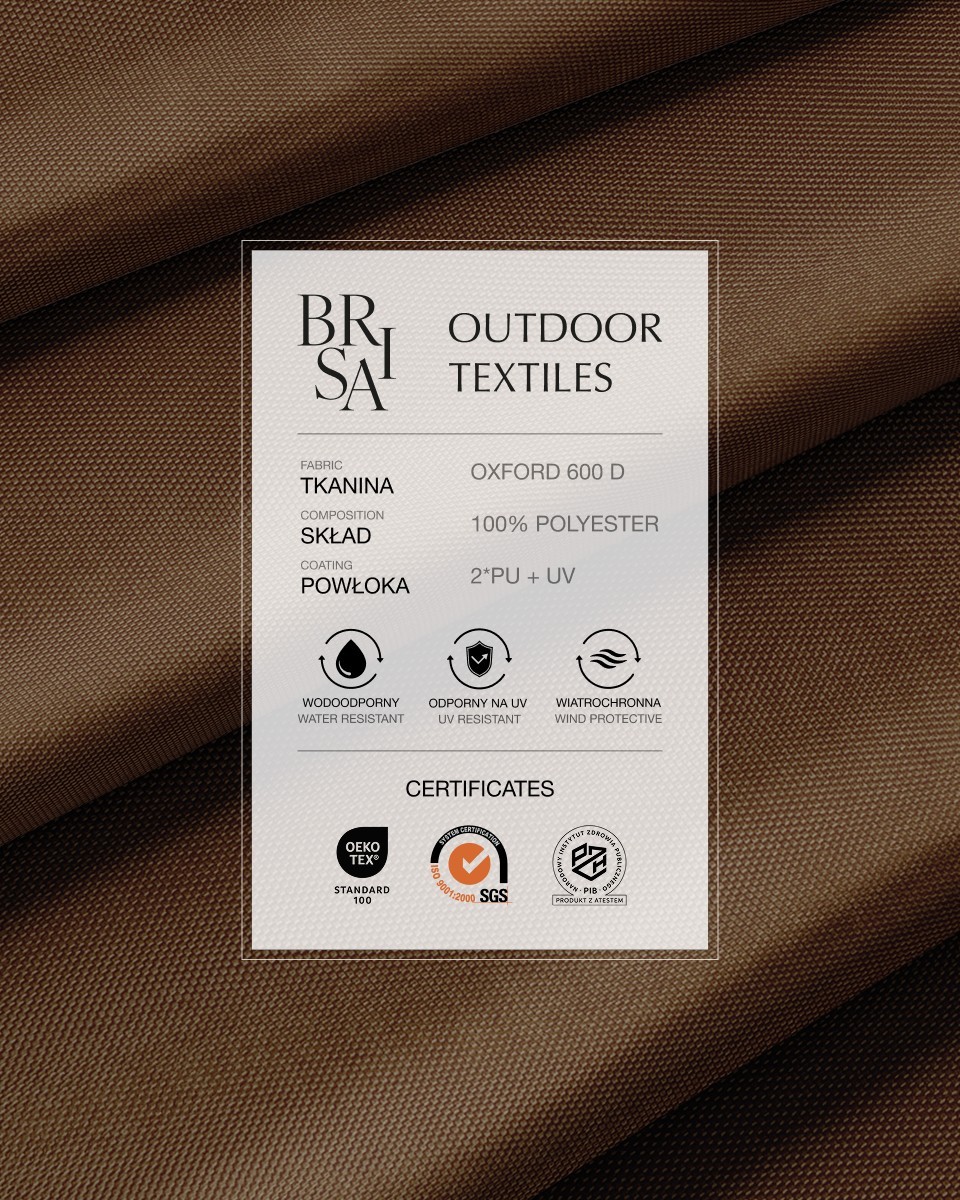 Polyester fabric Oxford 600d UV pu*2 waterproof (568) brown 160 cm Polyester fabric Oxford 600d UV pu*2 waterproof (568) brown 160 cm