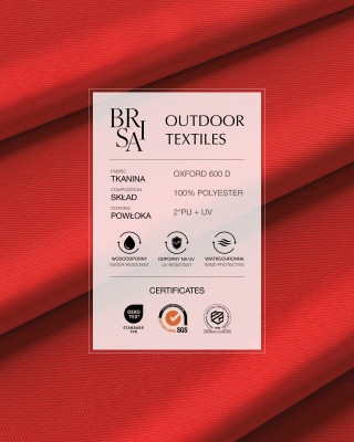 Polyester fabric Oxford 600d UV pu*2 waterproof (620) red 160 cm