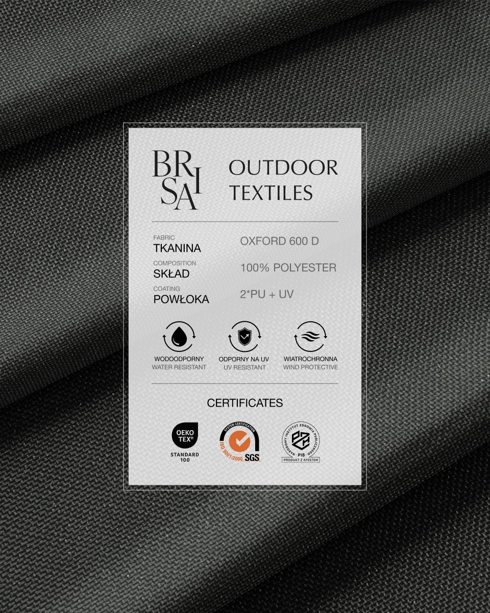 Polyester fabric Oxford 600d UV pu*2 waterproof (916) anthracite 160   cm