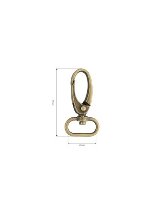 METAL SNAP  HOOK 0037 20  MM OLD GOLD 1  PCS