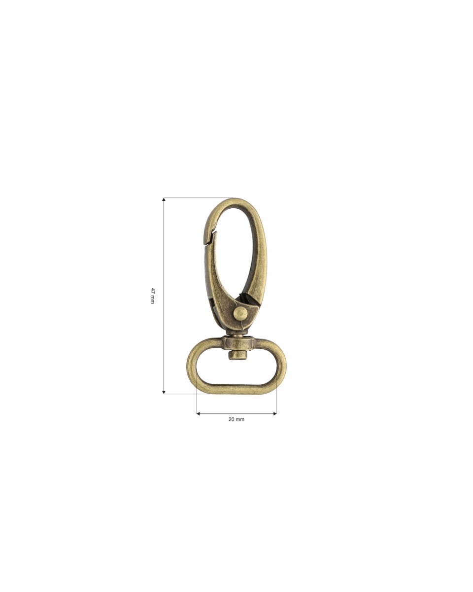 METAL SNAP  HOOK 0037 20  MM OLD GOLD 1  PCS