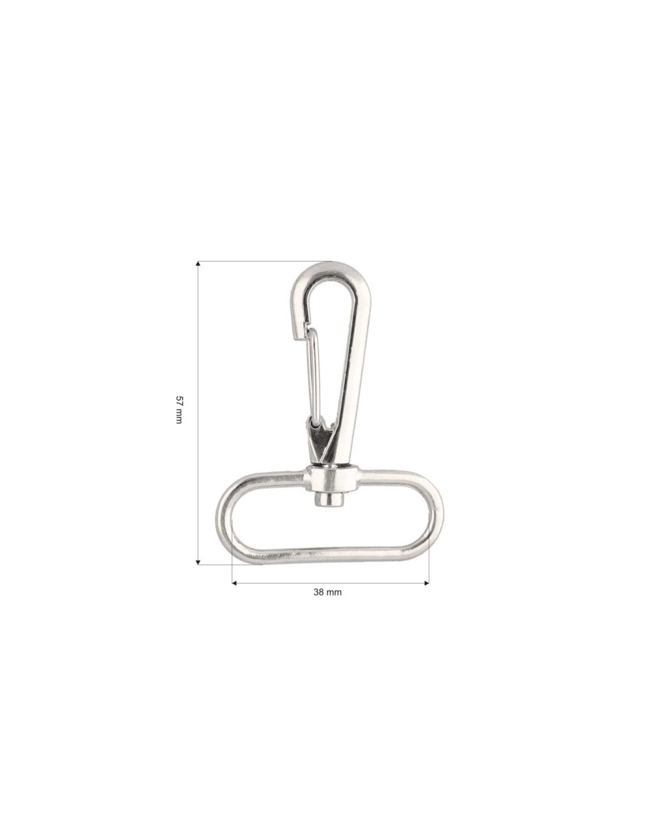METAL SNAP HOOK 38 MM HIPOLIT NICKEL 100   PCS