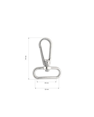 KARABINERHAKEN 30 MM BORYS NICKEL  1  ST.