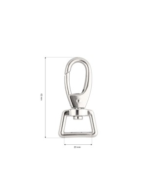 KARABINERHAKEN 20 MM NICKEL 1  ST.