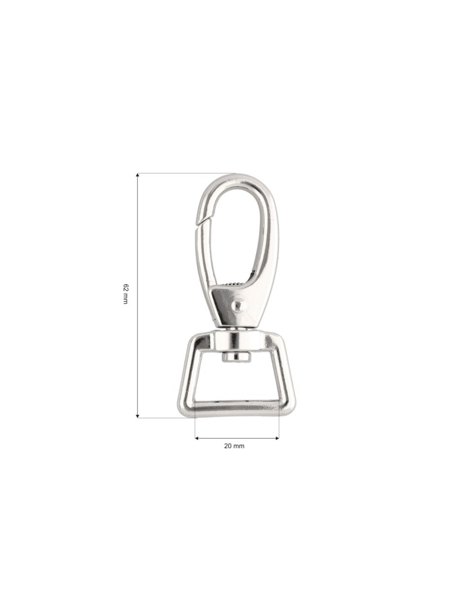 KARABINERHAKEN 20 MM NICKEL 1  ST.