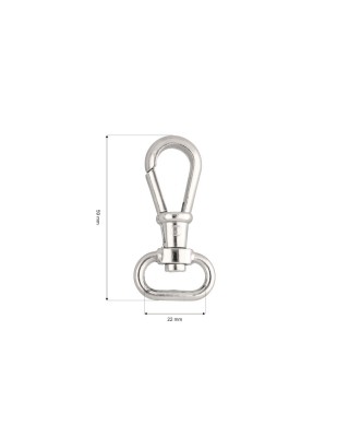 METAL SNAP HOOK 22 MM  CYPRIAN NICKEL 1  PCS