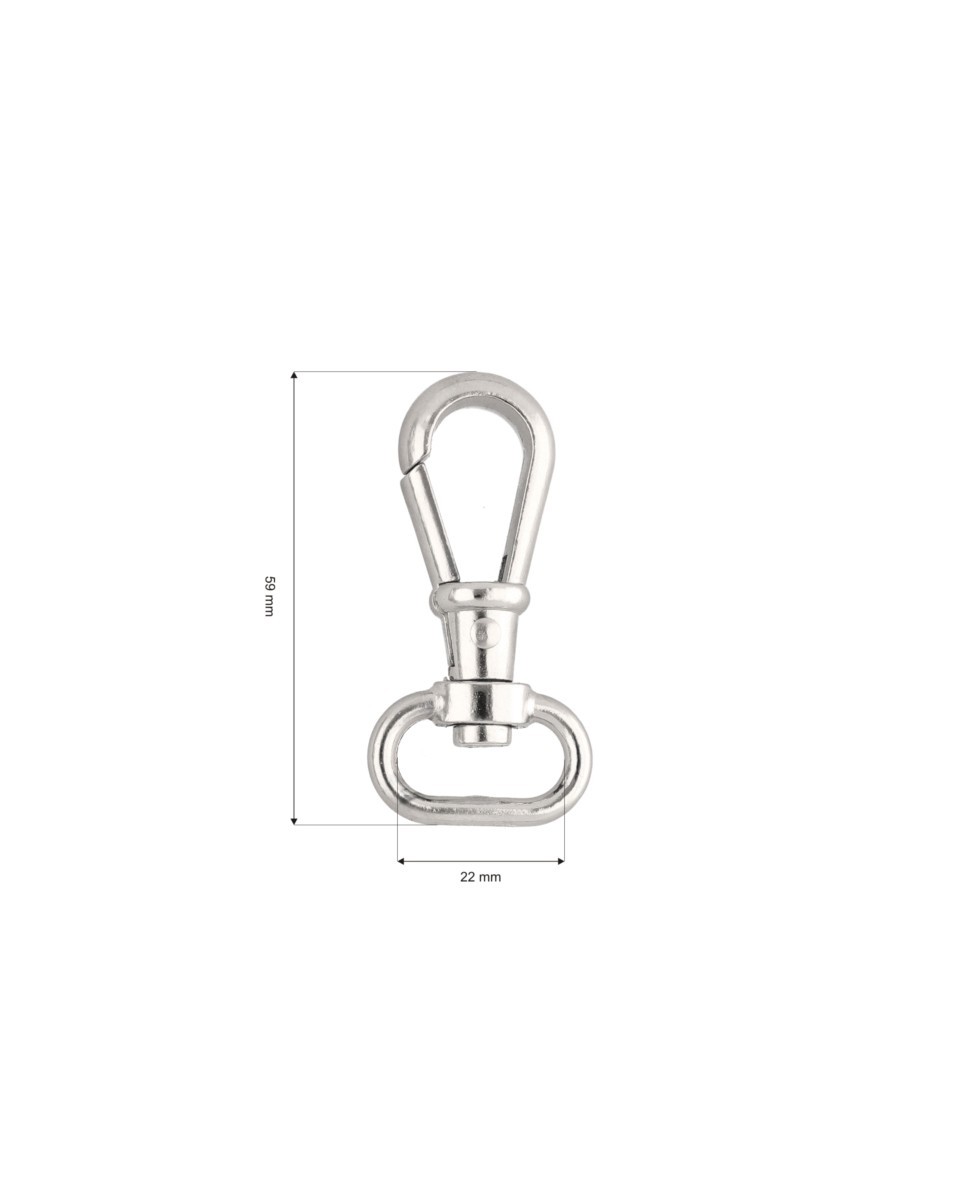 KARABINERHAKEN 22 MM  CYPRIAN NICKEL 1  ST.