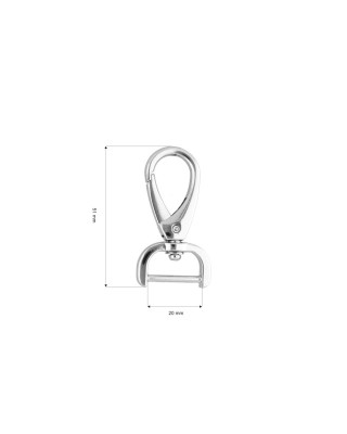 METAL SNAP HOOK 20 MM MAURYCY NICKEL 1    PCS