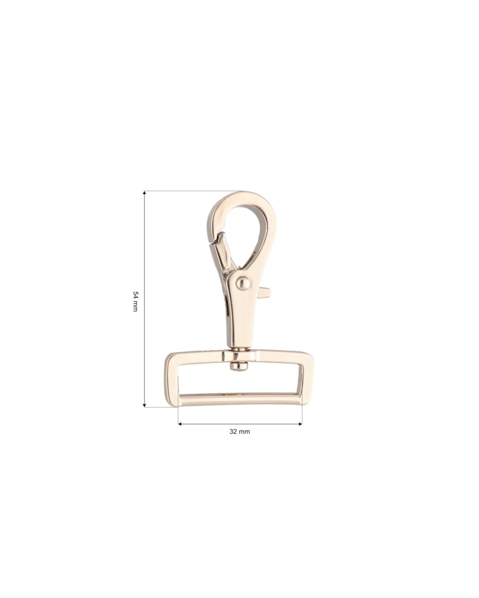 EXTRA SHINING METAL SNAP  HOOK YME0345(0272) 31 MM  ZYGMUNT LIGHT GOLD 1 PCS