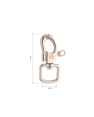 EXTRA SHINING METAL SNAP HOOK YME0480(0273) 20  MM BATORY LIGHT GOLD 1 PCS