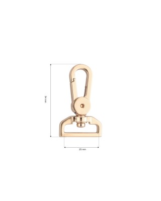 EXTRA  GLANZ KARABINERHAKEN     YME0586(0267A) 25 MM AUGUST LICHT GOLD 1 ST.