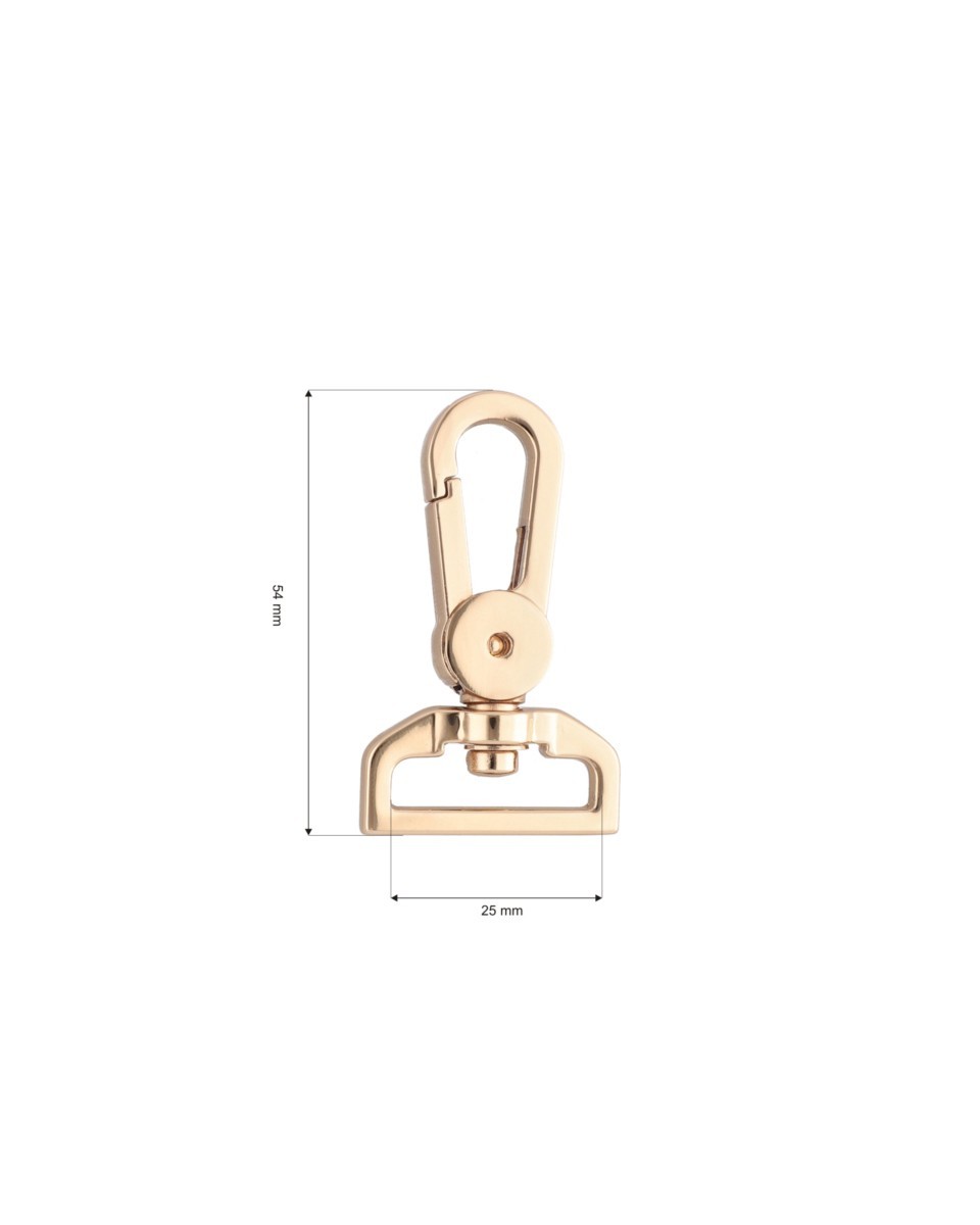 EXTRA  GLANZ KARABINERHAKEN     YME0586(0267A) 25 MM AUGUST LICHT GOLD 1 ST.