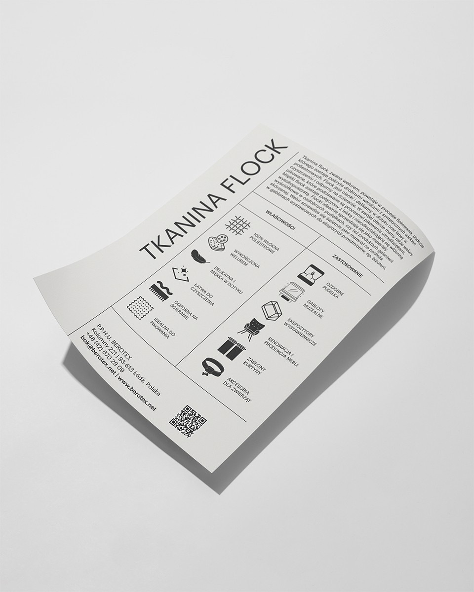 Katalog kolorów tkanin poliestrowych typu flock