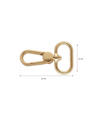 METAL SNAP HOOK 0395 25 MM ADAM LIGHT GOLD 100 PCS