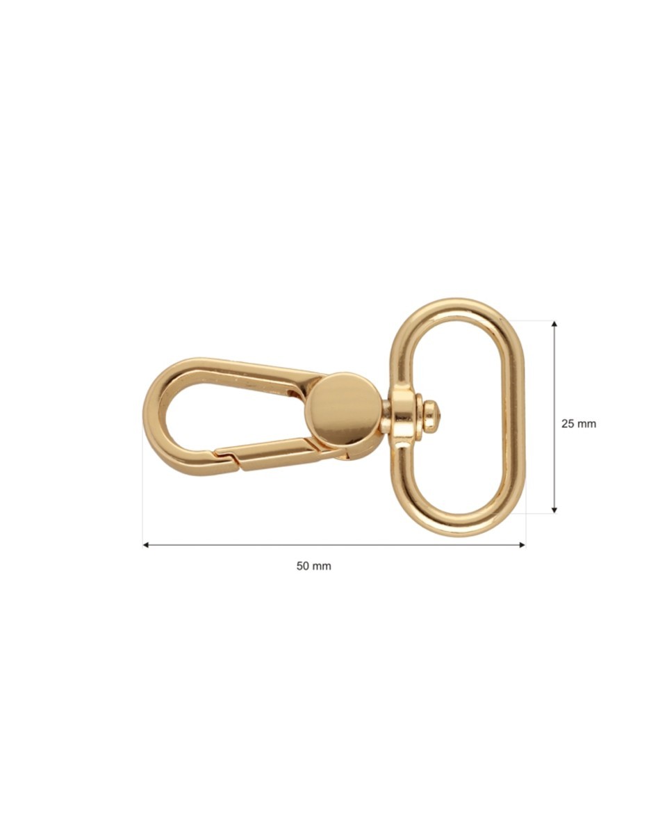 METAL SNAP HOOK 0395 25 MM ADAM LIGHT GOLD 100 PCS