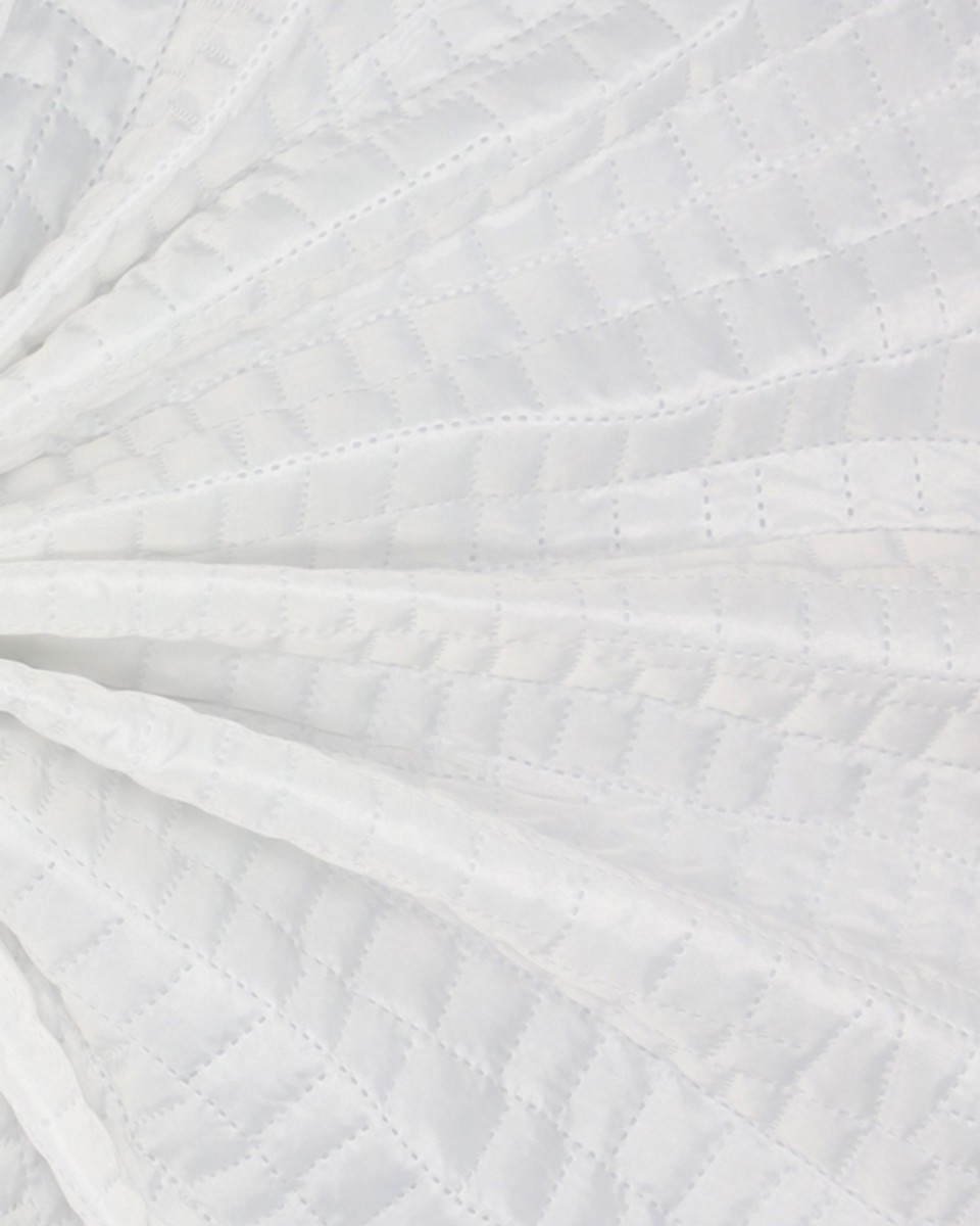 QUILTED POLYESTER LINING   FABRIC CROCODILE&nbsp180T (501) WHITE  150 CM