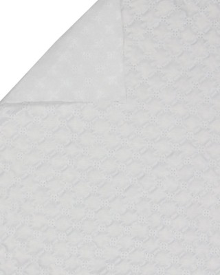 QUILTED  POLYESTER  LINING FABRIC SNOWFLAKE&nbsp180T (501)  WHITE 150 CM