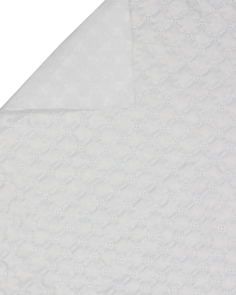 QUILTED  POLYESTER  LINING FABRIC SNOWFLAKE&nbsp180T (501)  WHITE 150 CM