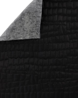 QUILTED  POLYESTER LINING   FABRIC CROCODILE&nbsp180T (501)  BLACK 150 CM