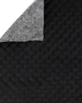 QUILTED POLYESTER   LINING&nbsp FABRIC SNOWFLAKE&nbsp180T (580) BLACK 150 CM