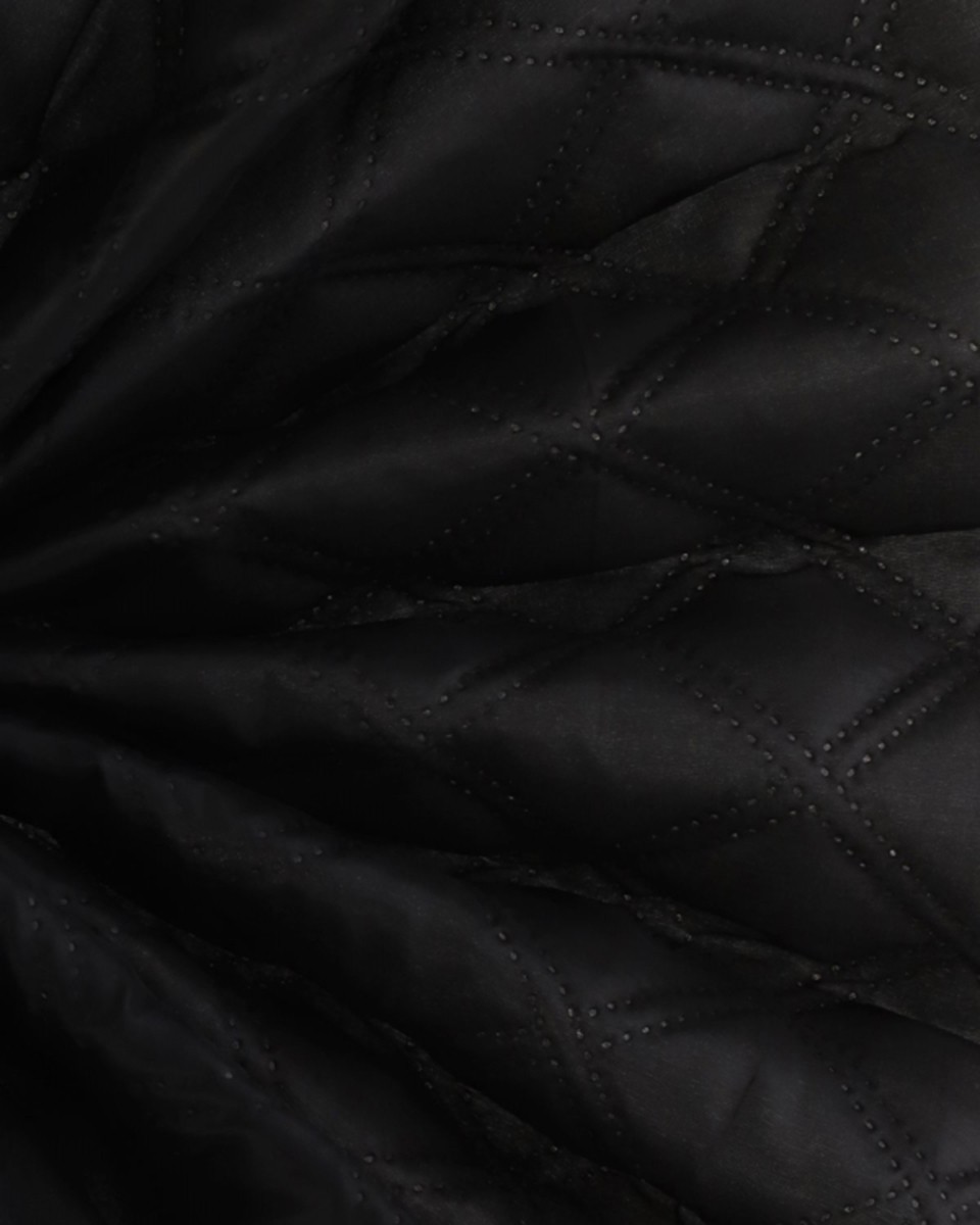 QUILTED POLYESTER LINING   FABRIC CHESSBOARD&nbsp180T (580)   BLACK 150 CM
