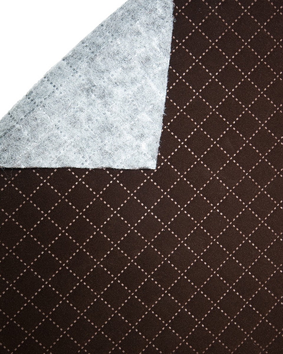 POLYESTER-STEPPSTOFF FLOCK KARO 0,6 MM DUNKELBRAUN 141 136  CM