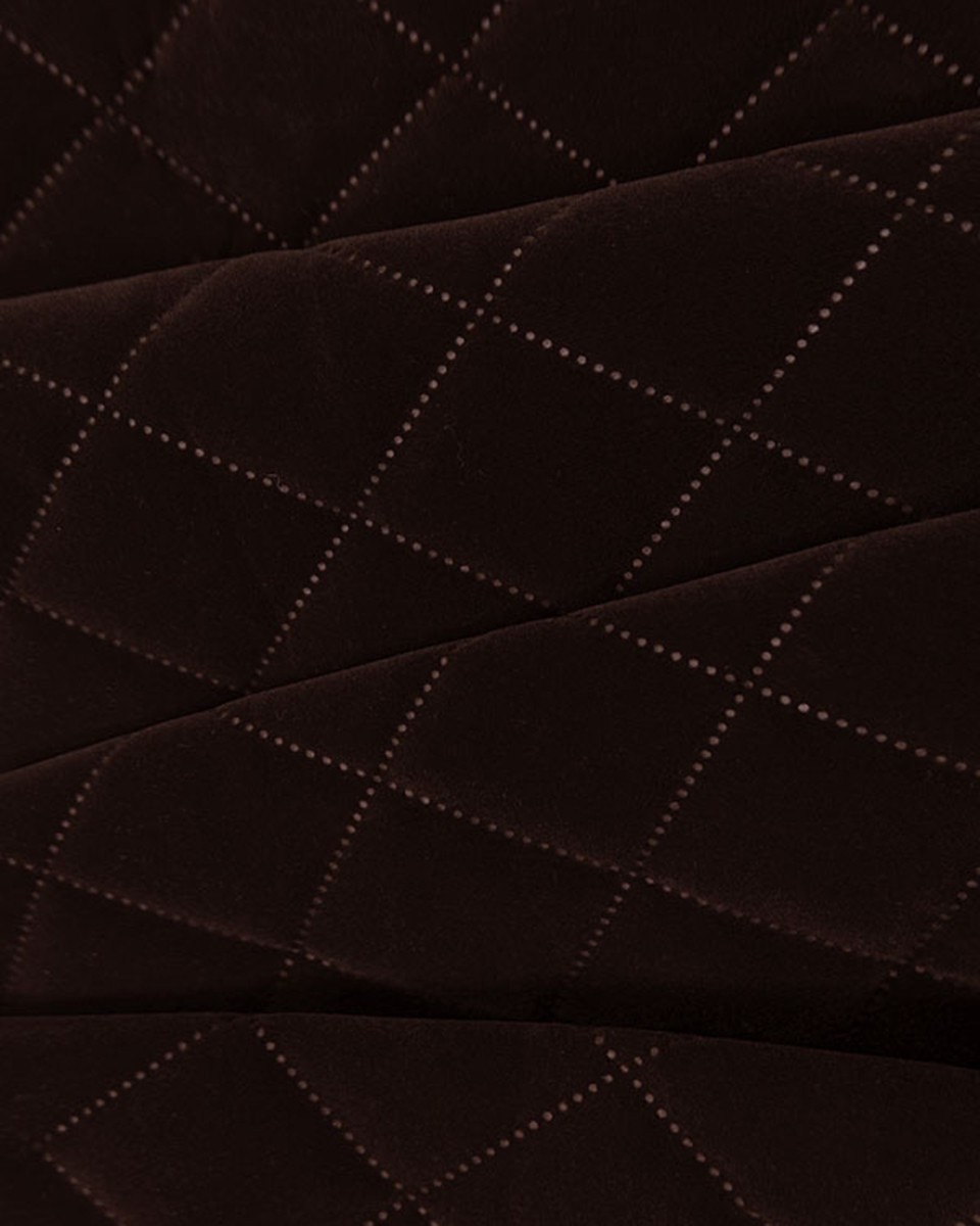POLYESTER-STEPPSTOFF FLOCK KARO 0,6 MM  DUKELBRAUN  141 136 CM