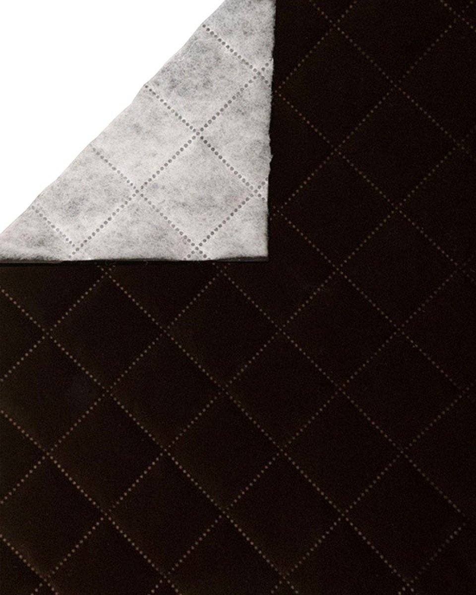 POLYESTER-STEPPSTOFF FLOCK KARO 0,6 MM  DUKELBRAUN  141 136 CM