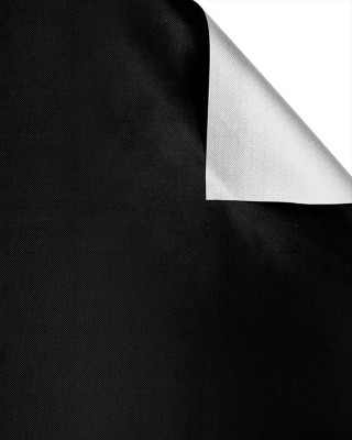 POLYESTER FABRIC 420D PU  COVERED BLACK/SILVER 150 CM 100 MB
