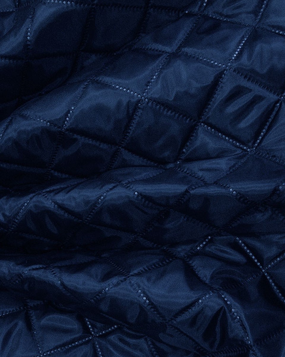 QUILTED POLYESTER LINING FABRIC 180T (058) NAVY  BLUE 150 CM