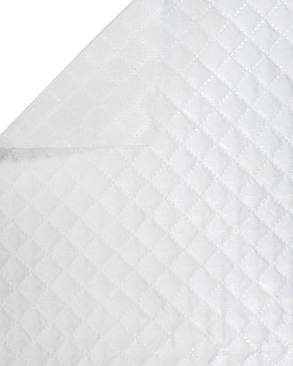 QUILTED POLYESTER LINING  FABRIC 180T SQUARE     2 x 2 (501) WHITE 150  CM 50  MB
