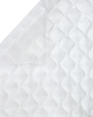 STEPPSTOFF-FUTTERSTOFF 180T 3 x 3  QUADRAT  + KREIS (501) WEISS 150  CM