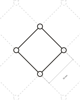 СТЕГАНАЯ ТКАНЬ ПОЛИЭФИРНАЯ 180T  КВАДРАТ        + КРУГ 3 x 3 (501) БЕЛЫЕ              150 CM&nbsp