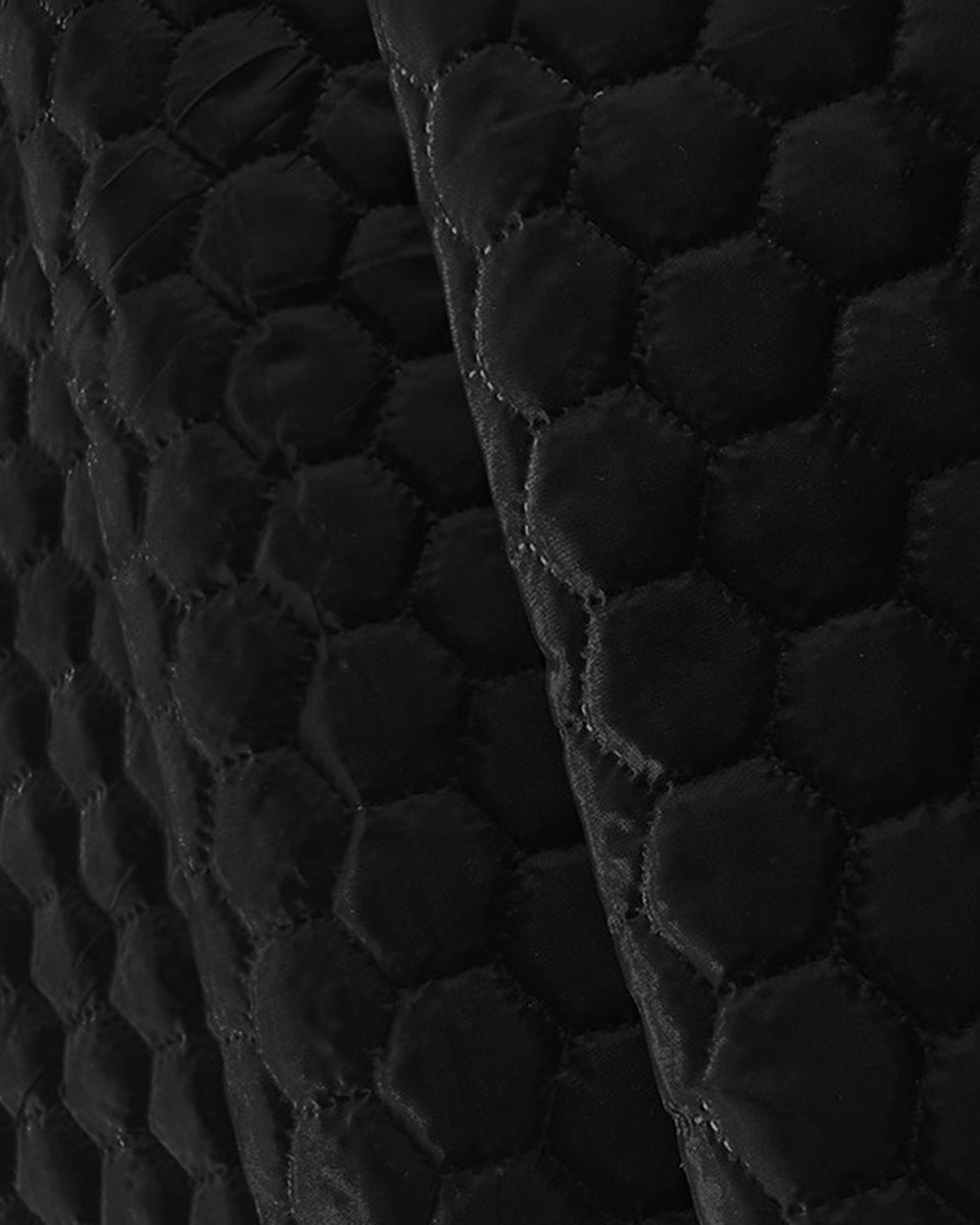 QUILTED POLYESTER LINING    FABRIC CHESSBOARD&nbsp180T (580)   BLACK 150  CM
