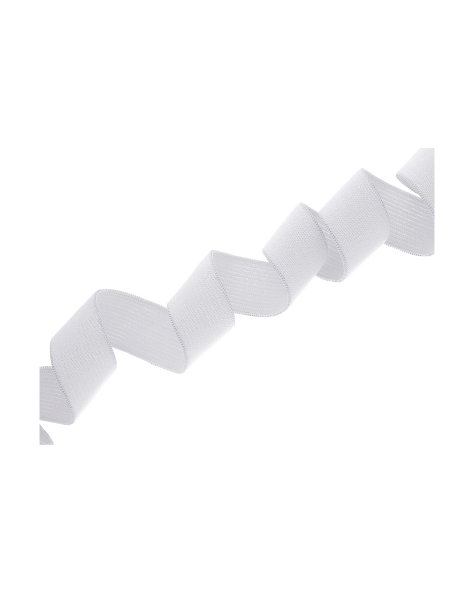 WOVEN ELASTIC TAPE 30 MM (501) WHITE  POLYESTER 25 MB