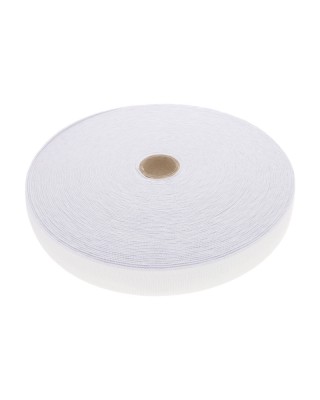 WOVEN ELASTIC TAPE 30 MM (501) WHITE  POLYESTER 25 MB