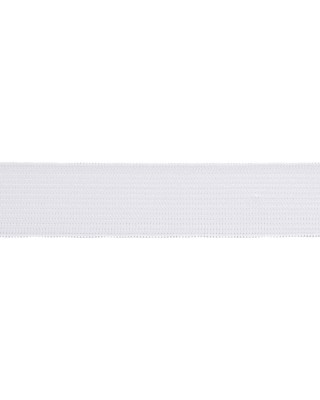 WOVEN ELASTIC TAPE 30 MM (501) WHITE  POLYESTER 25 MB