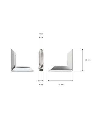 METAL CORNER FOR BINDERS 22/5/4 MM NICKEL 1000 PCS