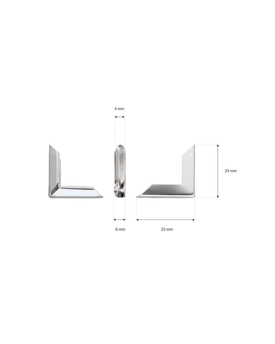 Narożnik metalowy 22/5/4 mm nikiel Narożnik metalowy 22/5/4 mm nikiel