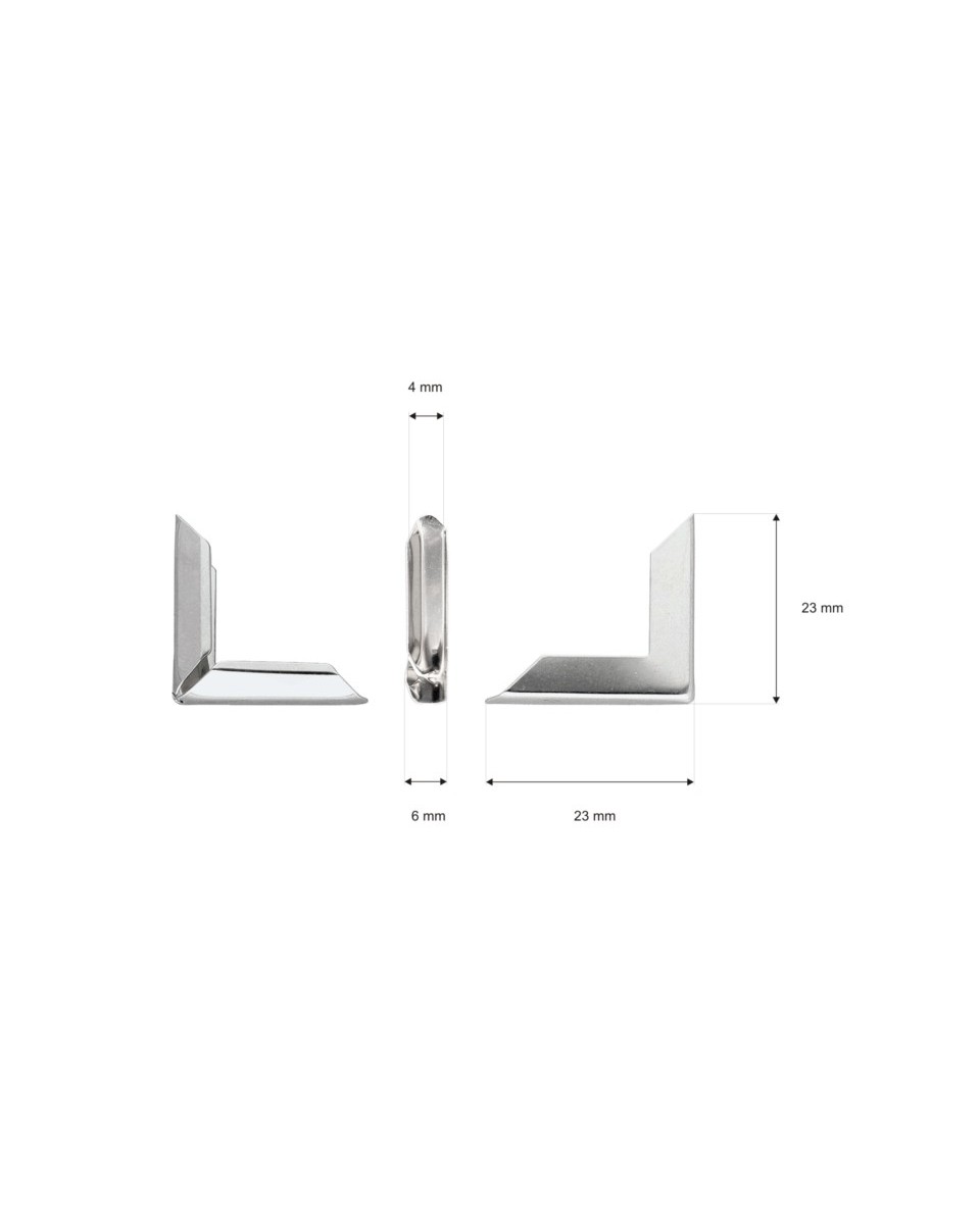 Narożnik metalowy 22/5/4 mm nikiel
