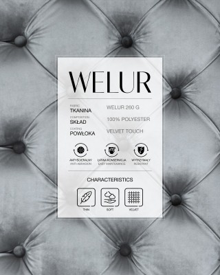 Velour fabric (119) grey