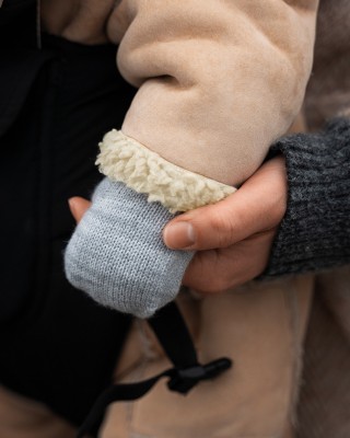 Teddy Fleece Knit Fabric 350 g/m² –  Ecru
