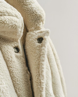 Teddy-Strickstoff 350 g/m² –  Ecru