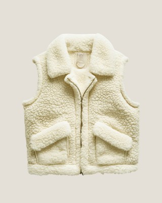 Teddy Fleece Knit Fabric 350 g/m² –  Ecru