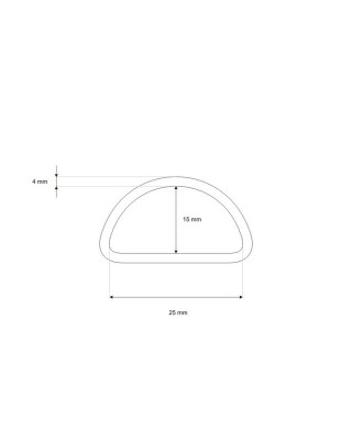 Półkole metalowe 25/15/4 mm czarny nikiel drut